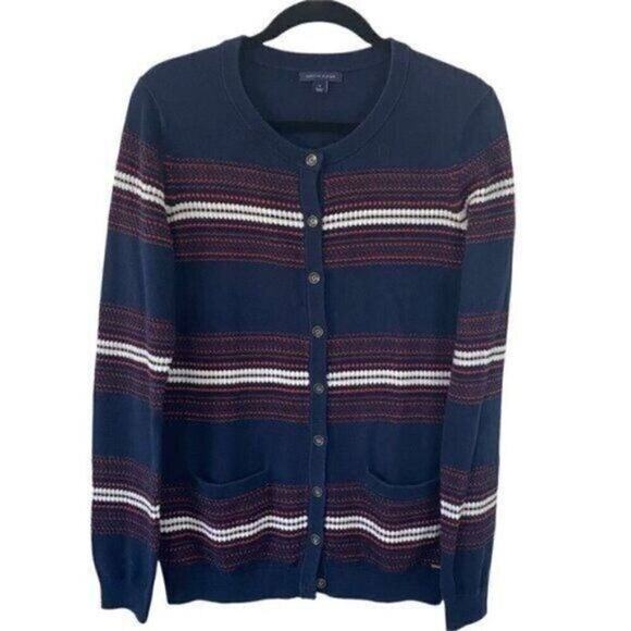 Tommy HIlfiger Cardigan Sweater Red White Blue Medium - Picture 1 of 7